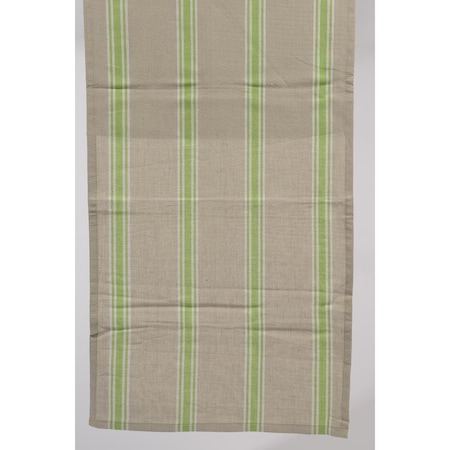 Northlight Seasonal 55 x 15.75 in. Naturelle et Terreuse Brown White and Green Striped Table Runner 31370362